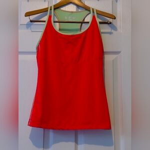 💥SALE💥 New Balance Neon Coral And Yellow Green Active Wear Tank Large